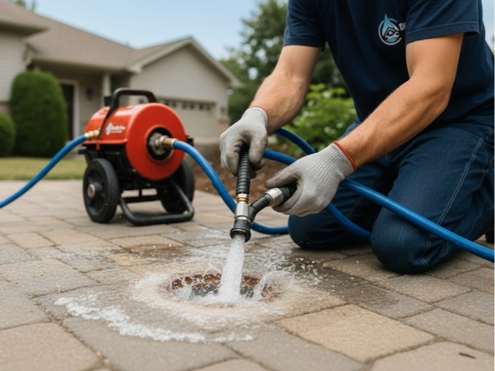 Hydro jetting service in Brantford cleaning sewer line